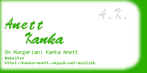 anett kanka business card